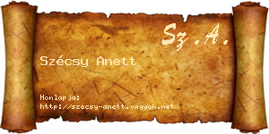Szécsy Anett névjegykártya